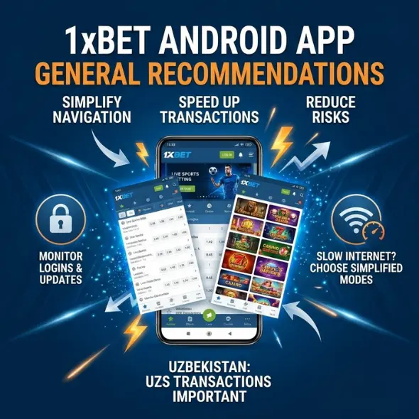 Общие рекомендации по использованию Android-приложения 1xBet