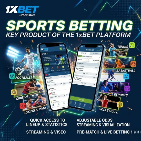 Sports betting as a key product of the 1xBet platform
