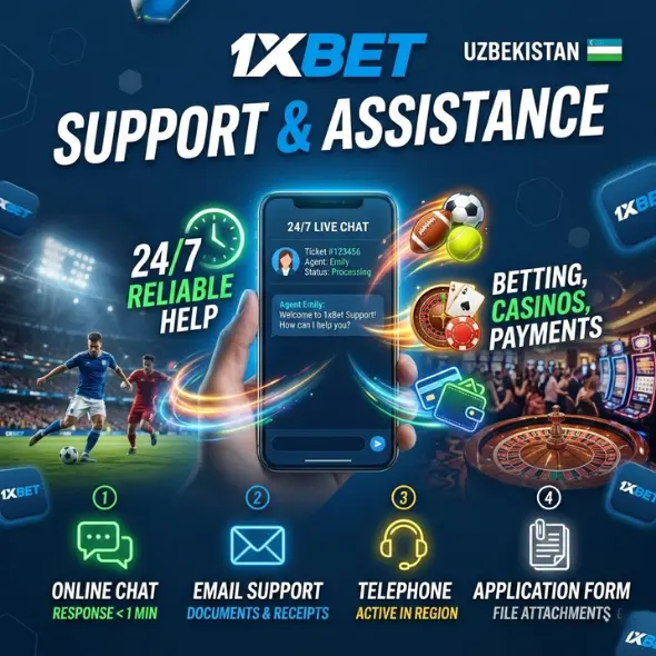 User support and assistance on the 1xBet platform